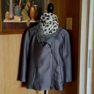 Armani Collezioni Gray Full Zip Quilted Jacket Size 14
